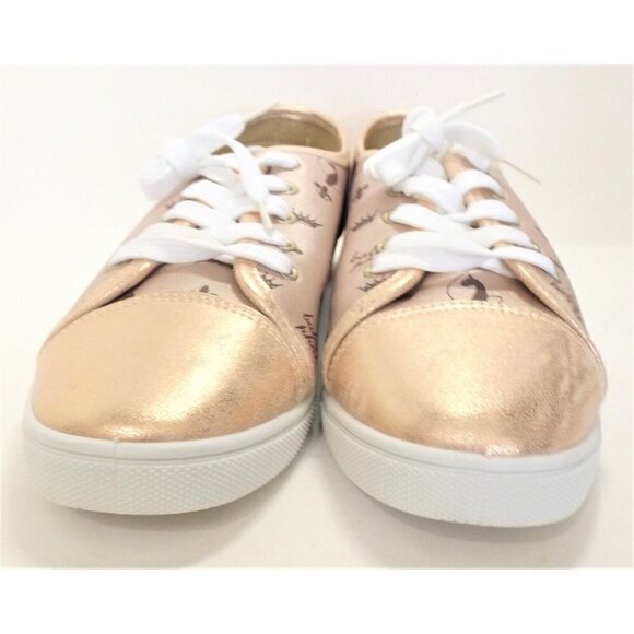 Baby Phat Women's 10M Alex Logo Repeat Print Rose Gold Sneakers New, No Box/Tags - Picture 1 of 8